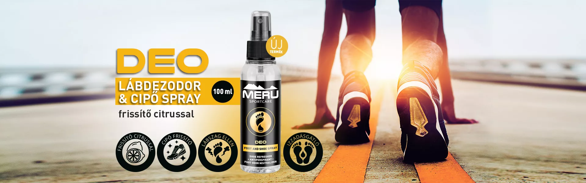 DEO lábdezodor és cipő spray frissítő citrussal - 100ml - Meru Sportcare